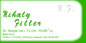 mihaly filler business card